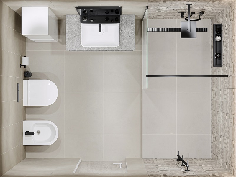 Совмещенный санузел Онда светло-серый Совмещенный санузел Онда светло-серый