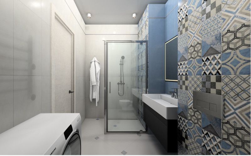 Совмещенный санузел Онда в стиле пэчворк Совмещенный санузел Онда в стиле пэчворк