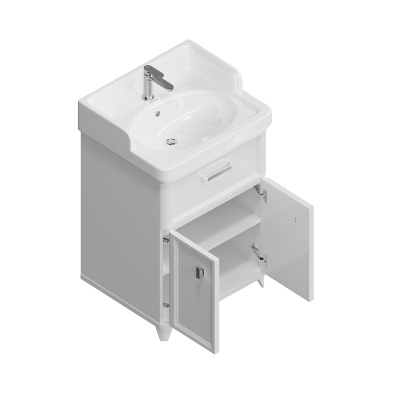 Тумба Pompei/Помпеи напольная с ящиком и дверцами 60, белая глянцевая