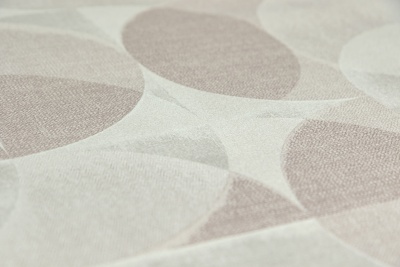 Обои виниловые на флизелиновой основе Шафран мотив, бежевый, круги Обои виниловые на флизелиновой основе Шафран мотив, бежевый, круги