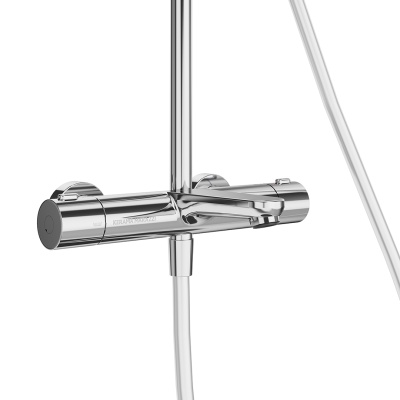 Душевая колонна Fonte/Фонте на 3 потока с фиксированным изливом и термостатическим смесителем, хром