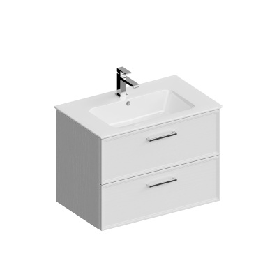 Тумба Piano Classic/Пиано Классик подвесная 75 см, 2 ящика, ясень белый матовый