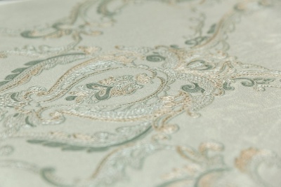 Обои виниловые на флизелиновой основе Ориент мотив, зелёный Обои виниловые на флизелиновой основе Ориент мотив, зелёный