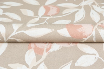 Обои виниловые на флизелиновой основе Шафран мотив, бежевый, апельсины