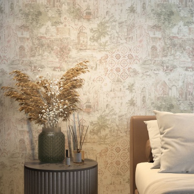 Обои виниловые Впечатление мотив, зеленый Обои виниловые Впечатление мотив, зеленый