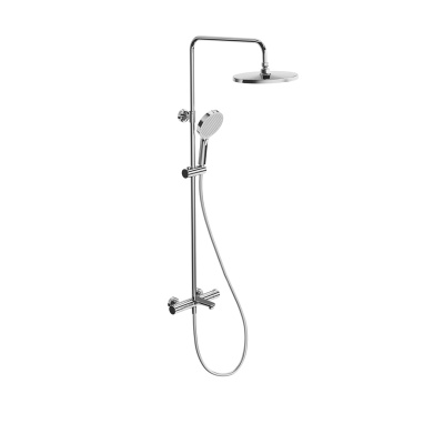 Душевая колонна Fonte/Фонте на 3 потока с фиксированным изливом и термостатическим смесителем, хром Душевая колонна Fonte/Фонте на 3 потока с фиксированным изливом и термостатическим смесителем, хром