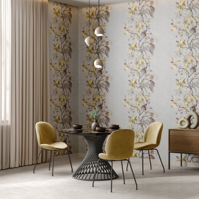 Обои виниловые Оранжерея мотив, серый