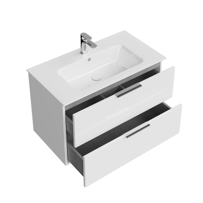 Тумба PIANO Forte подвесная 85 см, 2 ящика, белый глянцевый