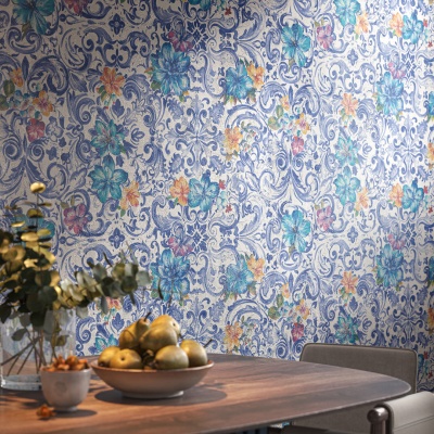 Обои виниловые Азулежу мотив, цветной