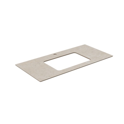 Столешница из керамогранита для раковин, встраиваемых снизу, Про Лаймстоун 100 см, бежевый темный натуральный