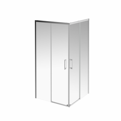 Душевой уголок Vetro/Ветро, раздвижной, квадратный, 100х100х195, хром