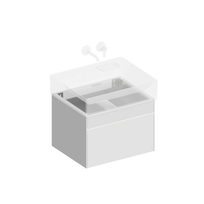 Тумба Logica/Лоджика подвесная 2 ящика 60 см, белоснежный Тумба Logica/Лоджика подвесная 2 ящика 60 см, белоснежный