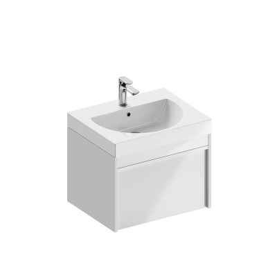 Тумба Modula/Модула подвесная 60 с ящиком 1+1, белая глянцевая Тумба Modula/Модула подвесная 60 с ящиком 1+1, белая глянцевая