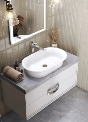 Раковина Canaletto/Каналетто накладная 65, белая глянцевая Раковина Canaletto/Каналетто накладная 65, белая глянцевая