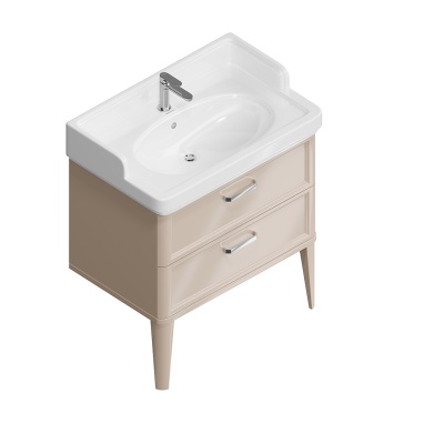 Тумба Pompei/Помпеи напольная с 2 ящиками 80, камео бежевый глянцевый