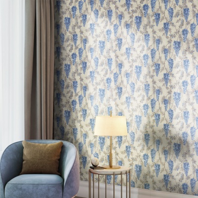 Обои виниловые Эдем мотив, серый, синий Обои виниловые Эдем мотив, серый, синий