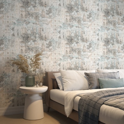 Обои виниловые Впечатление мотив, голубой