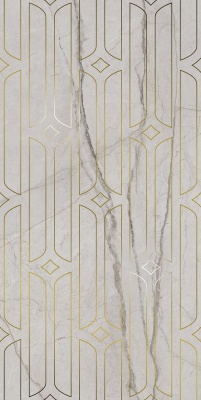 Декор Ифран серый светлый глянцевый обрезной 60x119,5x0,9