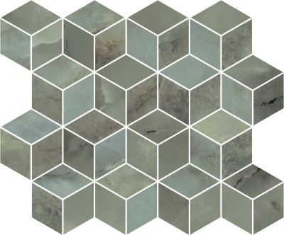 Декор Джардини зеленый мозаичный глянцевый 45x37,5x1