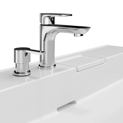 Раковина Logica/Лоджика мебельная с двумя отверстиями 60, белая глянцевая