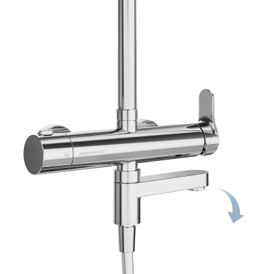 Душевая колонна FONTE на 3 потока с поворотным изливом и механическим смесителем, хром