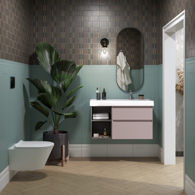 Раковина Cubo/Кубо правая подвесная\мебельная 90, белая глянцевая Раковина Cubo/Кубо правая подвесная\мебельная 90, белая глянцевая