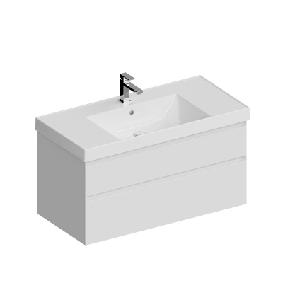 Тумба Cubo/Кубо подвесная с ящиками 100, белая матовая