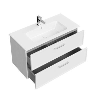 Тумба Piano Classic/Пиано Классик подвесная 95 см, 2 ящика, ясень белый матовый