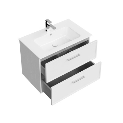 Тумба Piano Classic/Пиано Классик подвесная 75 см, 2 ящика, ясень белый матовый