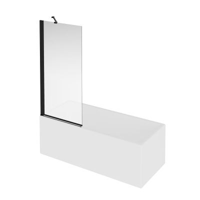 Шторка на ванну Vetro/Ветро, распашная 80х150, матовый черный