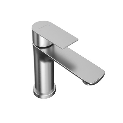 Смеситель Велато для раковины без донного клапана, брашированная сталь