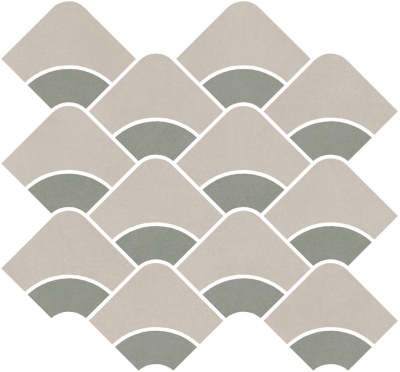 Декор Таделакт наборный серый светлый, зелёный светлый матовый обрезной 30x28x0,9