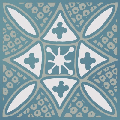 Декор Бахия 2 бирюзовый глянцевый 9,8x9,8x0,7 Декор Бахия 2 бирюзовый глянцевый 9,8x9,8x0,7