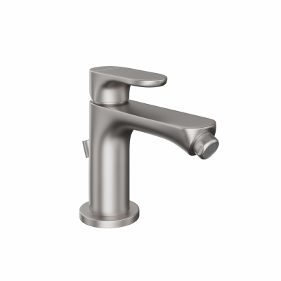 Смеситель для биде Ole/Оле однорычажный с донным клапаном, титановый атласный