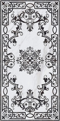 Монте Тиберио белый декорированный лаппатированный обрезной 119,5x238,5x0,9 Монте Тиберио белый декорированный лаппатированный обрезной 119,5x238,5x0,9