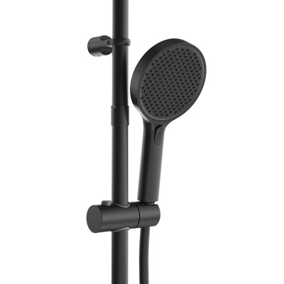 Душевая колонна Fonte/Фонте на 3 потока с поворотным изливом с термостатическим смесителем, черный матовый Душевая колонна Fonte/Фонте на 3 потока с поворотным изливом с термостатическим смесителем, черный матовый