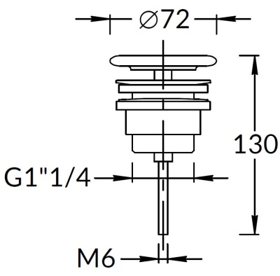 Донный клапан с керамической крышкой, белый глянцевый