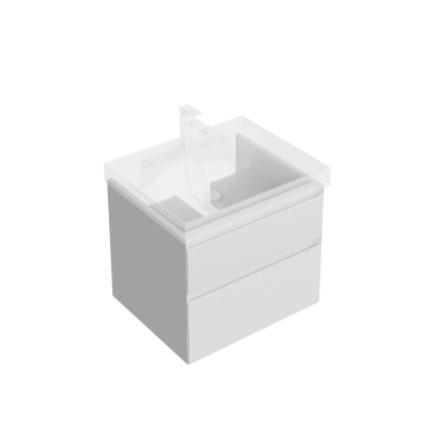 Тумба CUBO подвесная с ящиками 60, белая матовая Тумба CUBO подвесная с ящиками 60, белая матовая