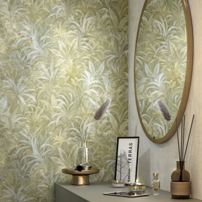 Обои виниловые Экзотика мотив, зелёный Обои виниловые Экзотика мотив, зелёный