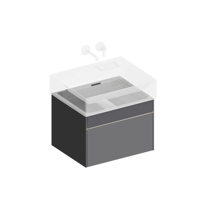 Тумба LOGICA подвесная 2 ящика 60 см, стальной серый