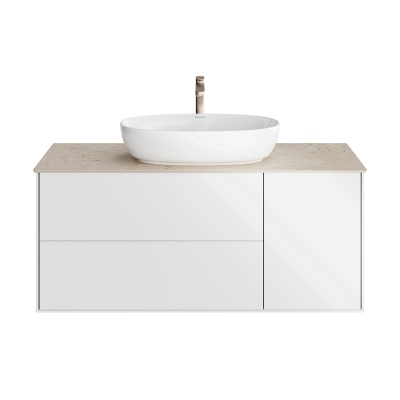 Тумба PLAZA Modern подвесная с ящиками 120, белая