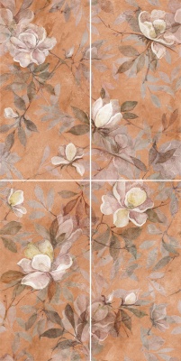 Панно Магнолия 2 матовый 60x120x0,9 из 4 частей (30х60)