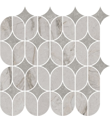 Декор Ифран наборный серый светлый глянцевый обрезной 30x32,5x0,9 Декор Ифран наборный серый светлый глянцевый обрезной 30x32,5x0,9