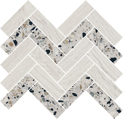 Декор Монтиони мозаичный белый 34x35,5x0,9