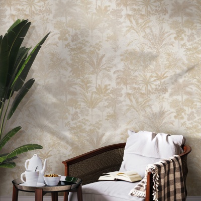 Обои виниловые Оазис мотив, бежевый, белый Обои виниловые Оазис мотив, бежевый, белый