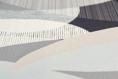 Обои виниловые на флизелиновой основе Шафран мотив, черный, листья