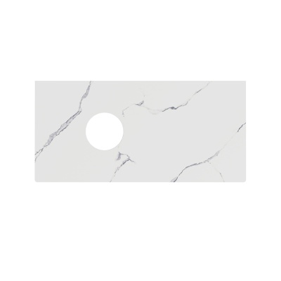 Столешница из керамогранита ICONICO Монте Тиберио 100 см, белая матовая, без отверстия под смеситель