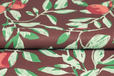 Обои виниловые на флизелиновой основе Шафран мотив, красный, апельсины