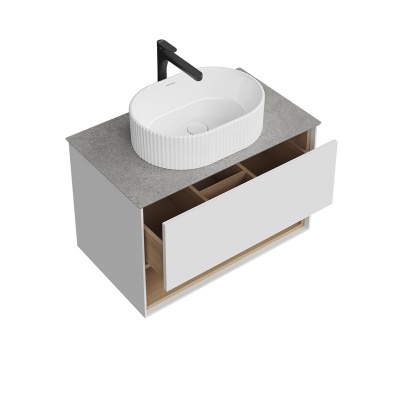 Тумба PLAZA Modern подвесная 80 белый 1 ящик + полка Тумба PLAZA Modern подвесная 80 белый 1 ящик + полка