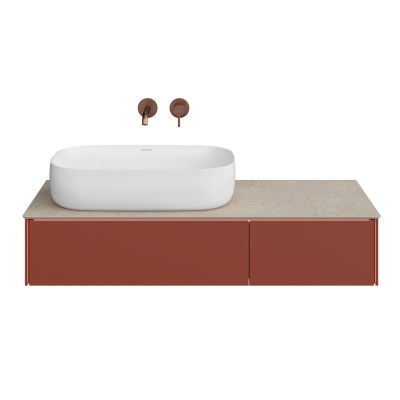 Тумба MAGICA подвесная 120, 2 ящика, венецианский красный матовый Тумба MAGICA подвесная 120, 2 ящика, венецианский красный матовый